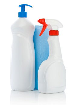 Cleaning spray products isolated.