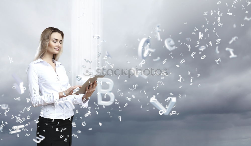 Similar – Young thoughtful woman looking through the window