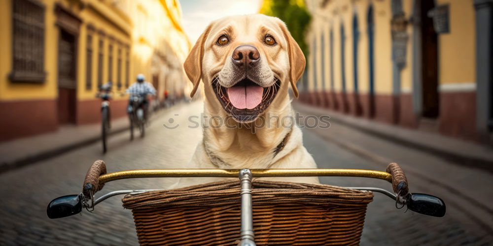 Similar – Handsome elegant young fashion man in trendy costume suit with a dog, old wooden door background