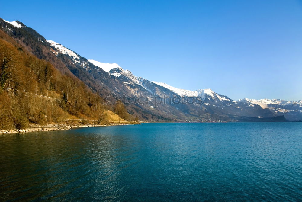 Similar – Image, Stock Photo Lake with jetty and mountains in the background