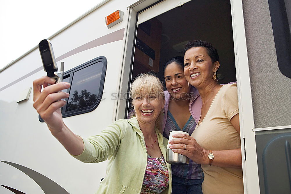 Similar – Image, Stock Photo Seniors in their Camping Bus