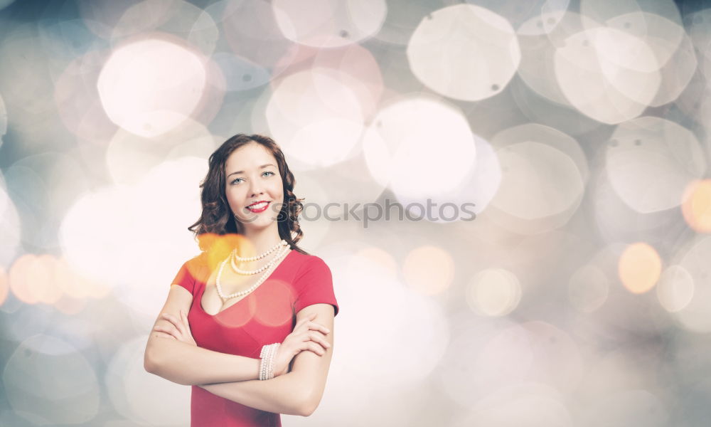 Similar – Beauty girl with glasses with little lights in her hands