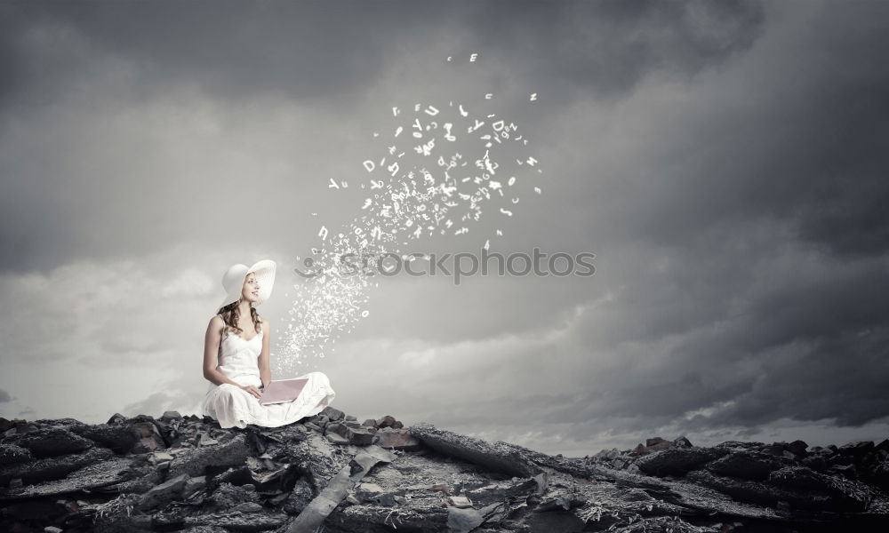 Similar – Image, Stock Photo IN MIND Wind Gale Woman