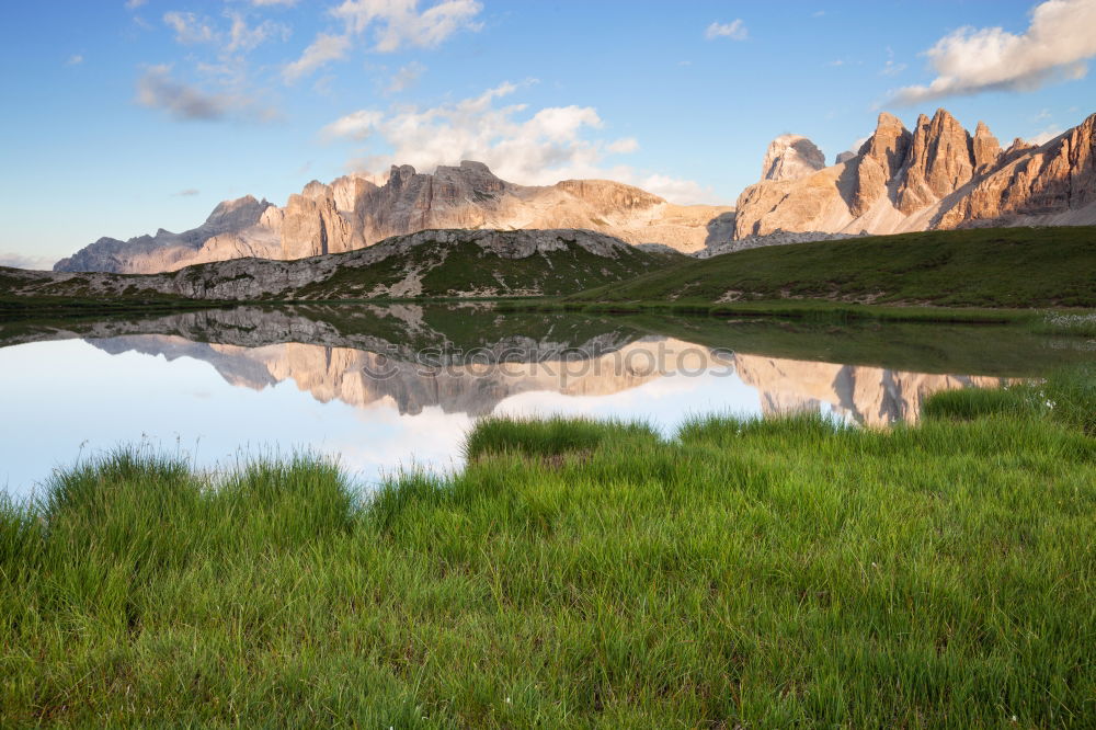 Similar – Image, Stock Photo Reflection of a mountain in the Dolomites II