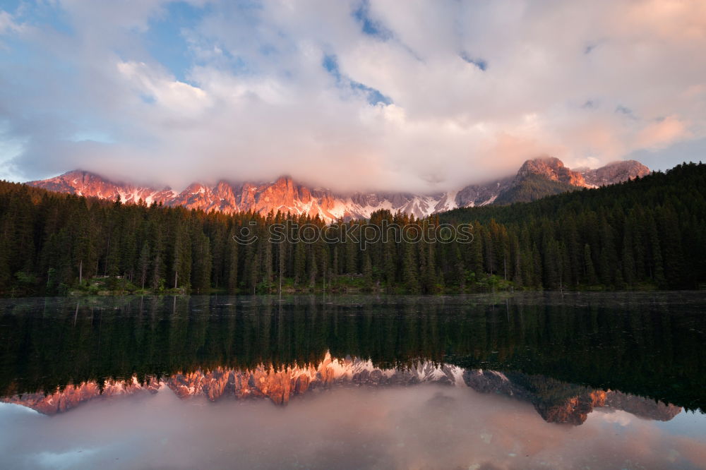 Similar – Image, Stock Photo Frozen lake and snow-capped mountains