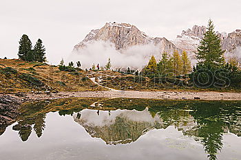 Similar – Image, Stock Photo Reflection of a mountain in the Dolomites II