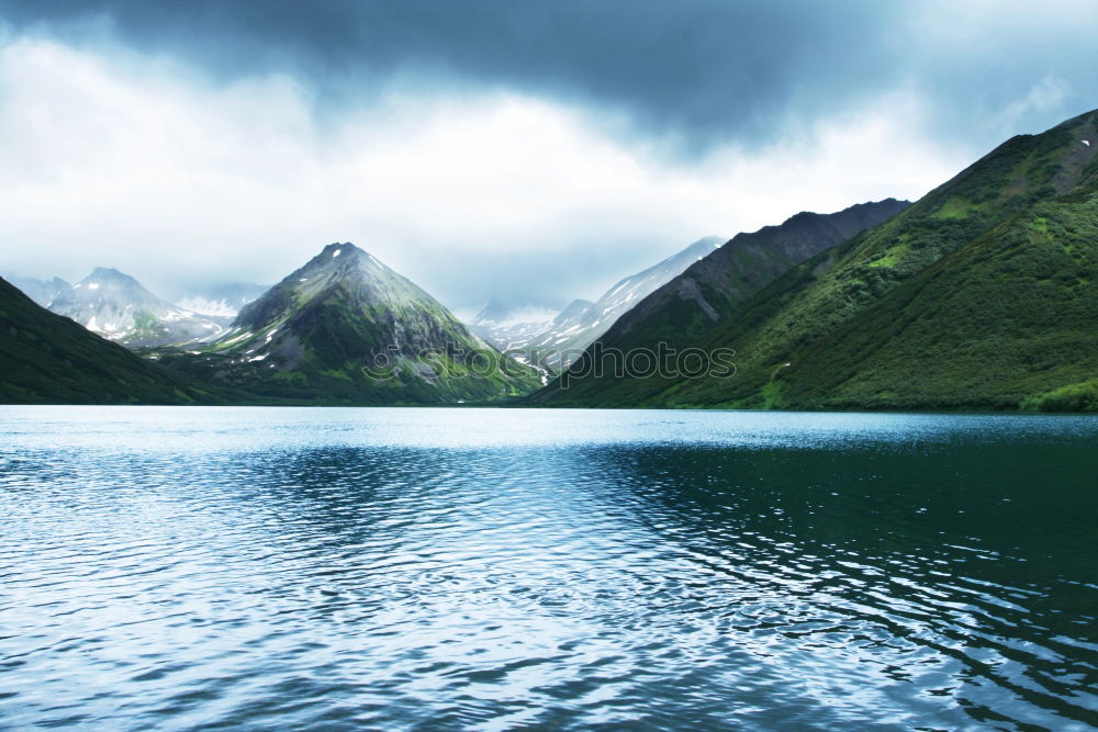 Similar – Image, Stock Photo Off to new shores, paddling in Scandinavia