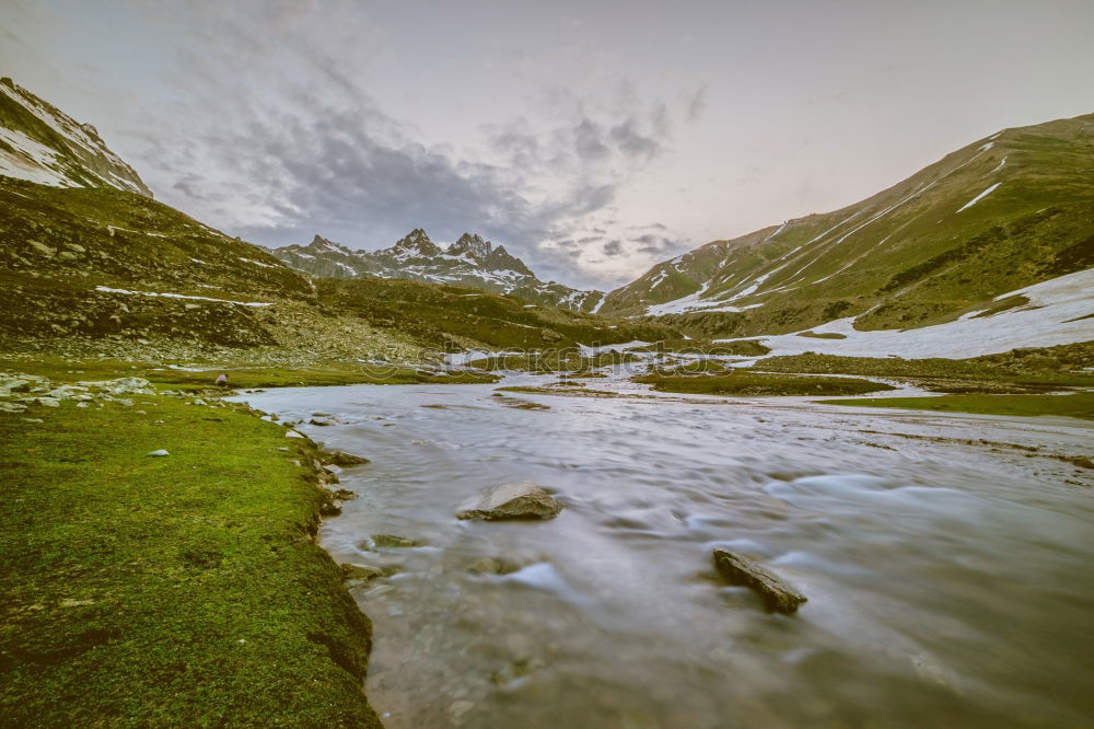 Similar – Mountain lake with fog