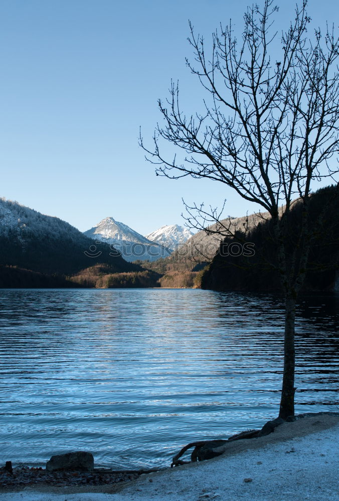 Similar – Image, Stock Photo Shore with mountains near water