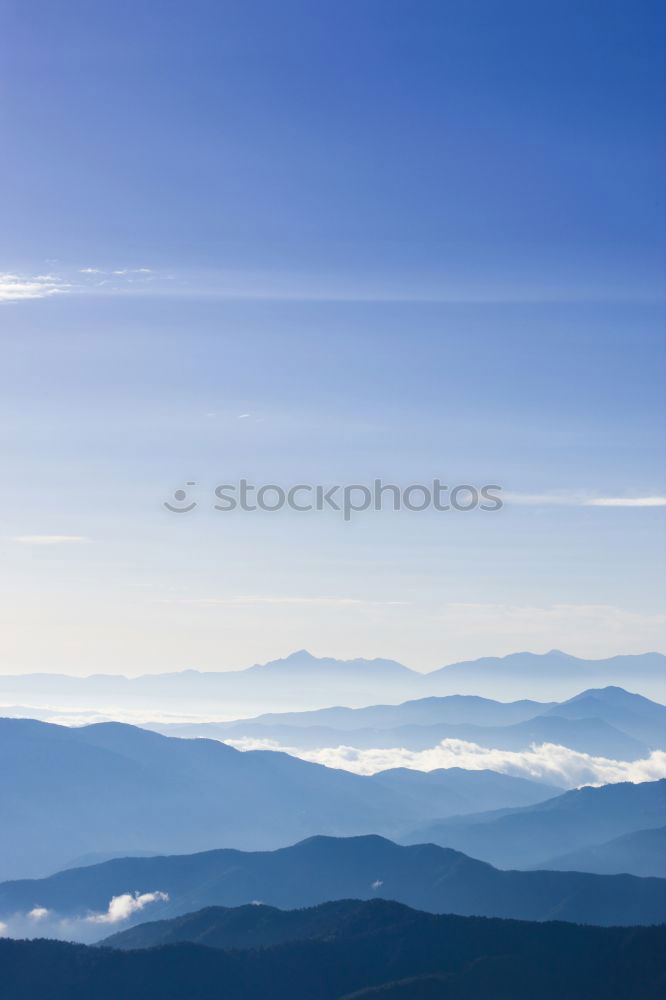 Similar – Landscape with blue mountains