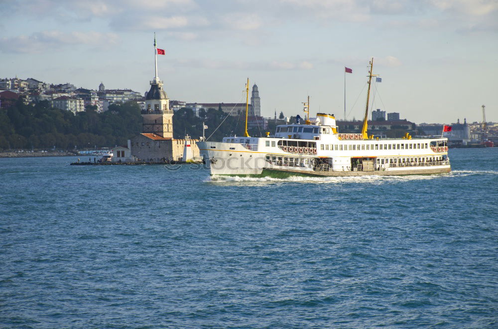 Similar – Image, Stock Photo View of Istanbul from the ferry with a flag in the wind