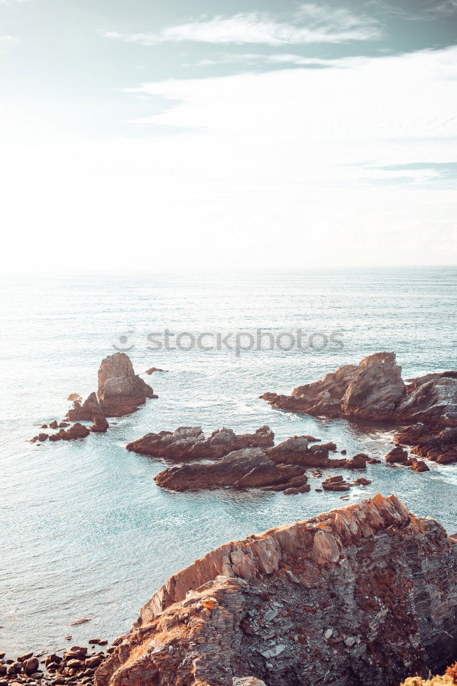 Similar – Image, Stock Photo Beautiful Seascape, Cliffs And Ocean In Algarve, Portugal