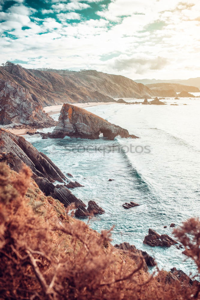 Similar – Landscape And Seascape View Of Ocean In Algarve, Portugal