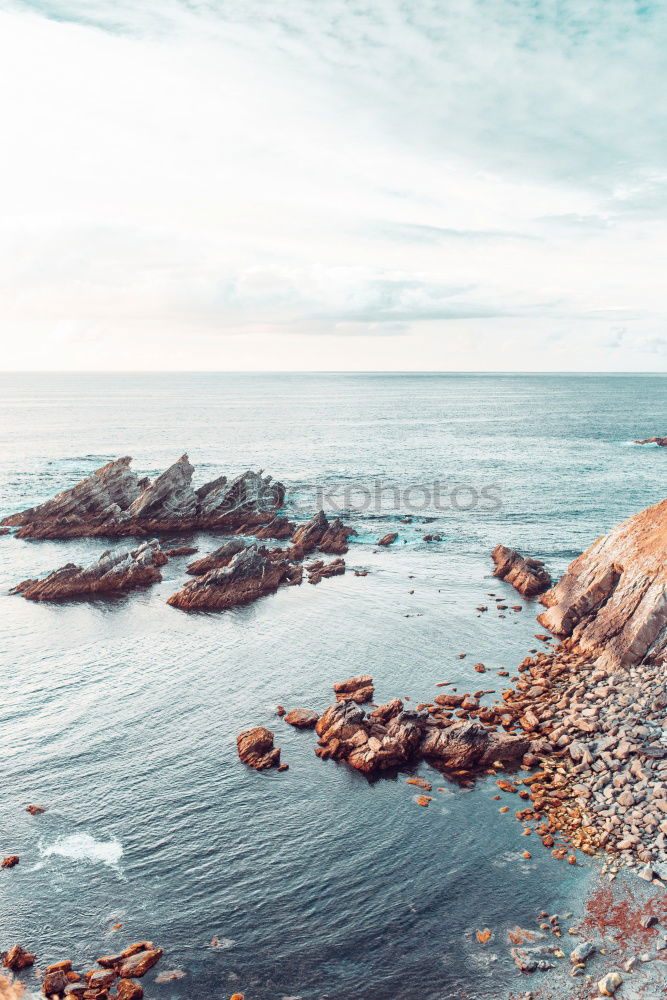 Similar – Landscape And Seascape View Of Ocean In Algarve, Portugal