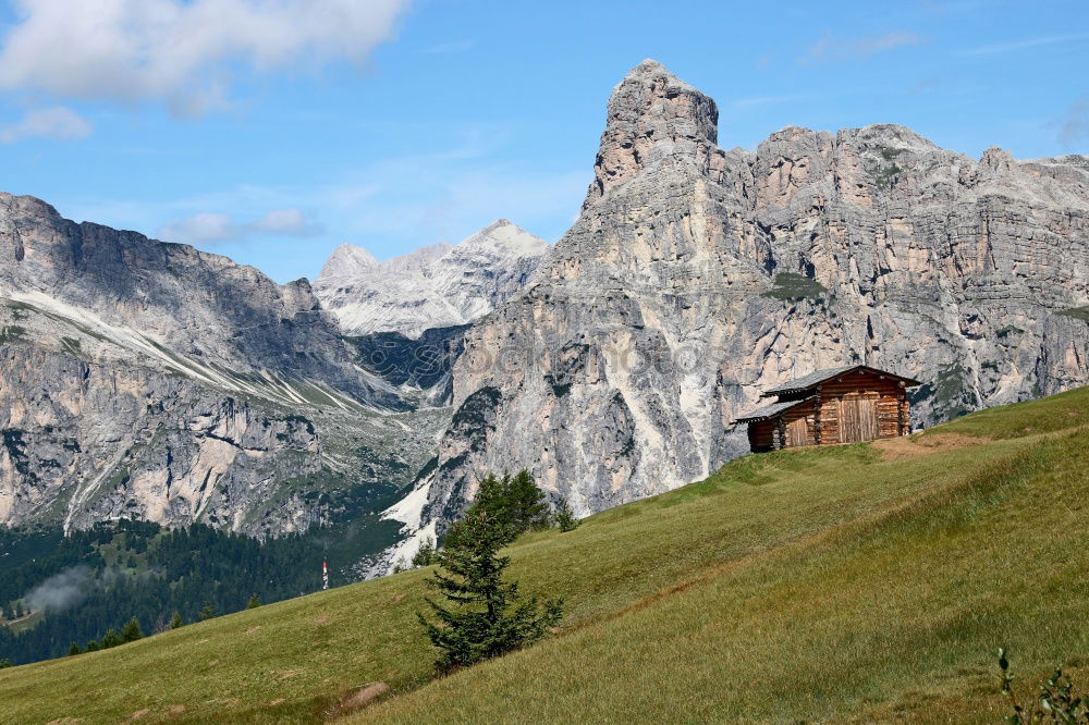 Similar – Hut with view in the Dolomites