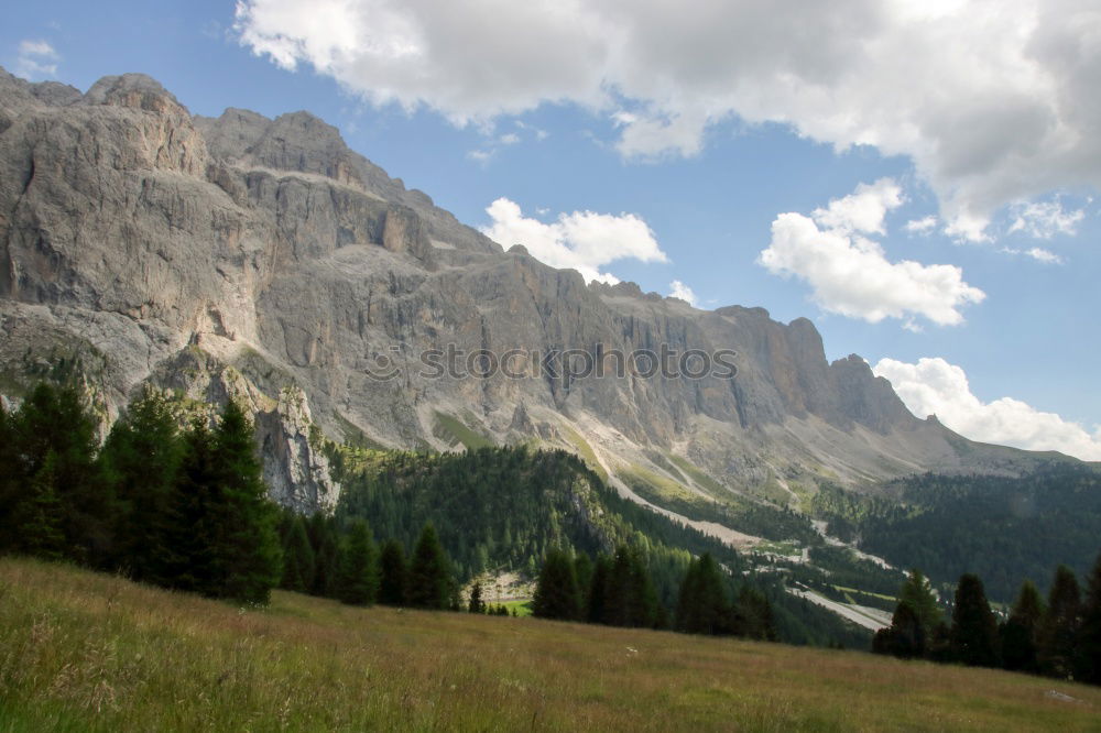 Similar – Image, Stock Photo Hiking with panorama in the Dolomites