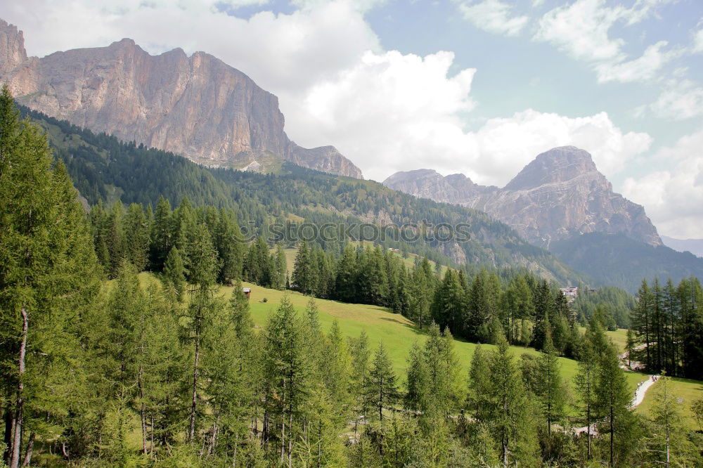 Similar – Image, Stock Photo Hiking with panorama in the Dolomites