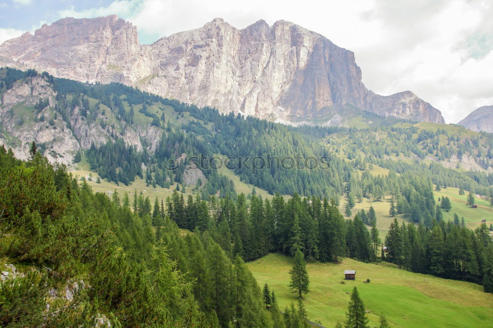 Similar – Image, Stock Photo Hiking with panorama in the Dolomites