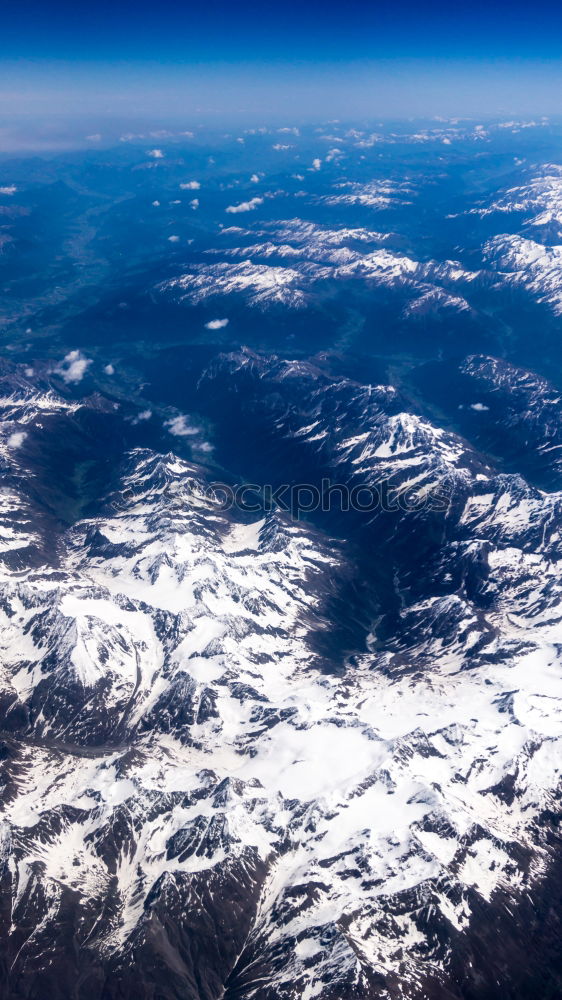 Mountain range in snow