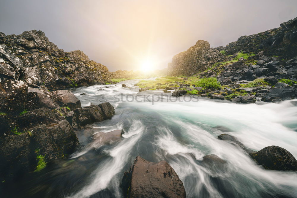 Image, Stock Photo Small mountain river River