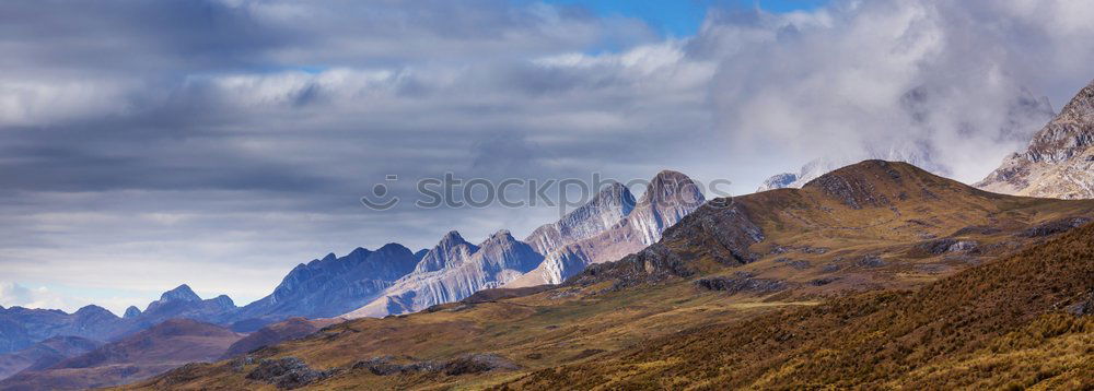 Similar – Image, Stock Photo Mountain range with clouds in Dolomites