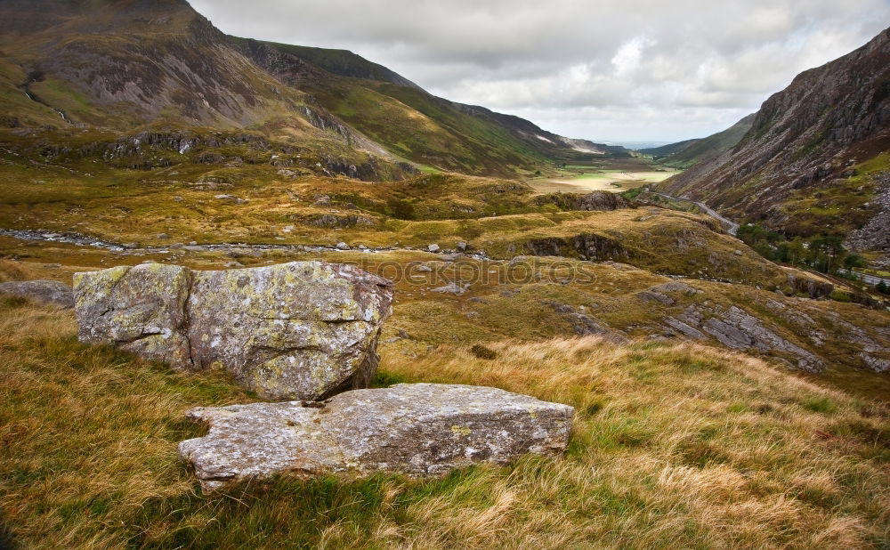 Similar – Valley at Applecross Pass with river in Scotland