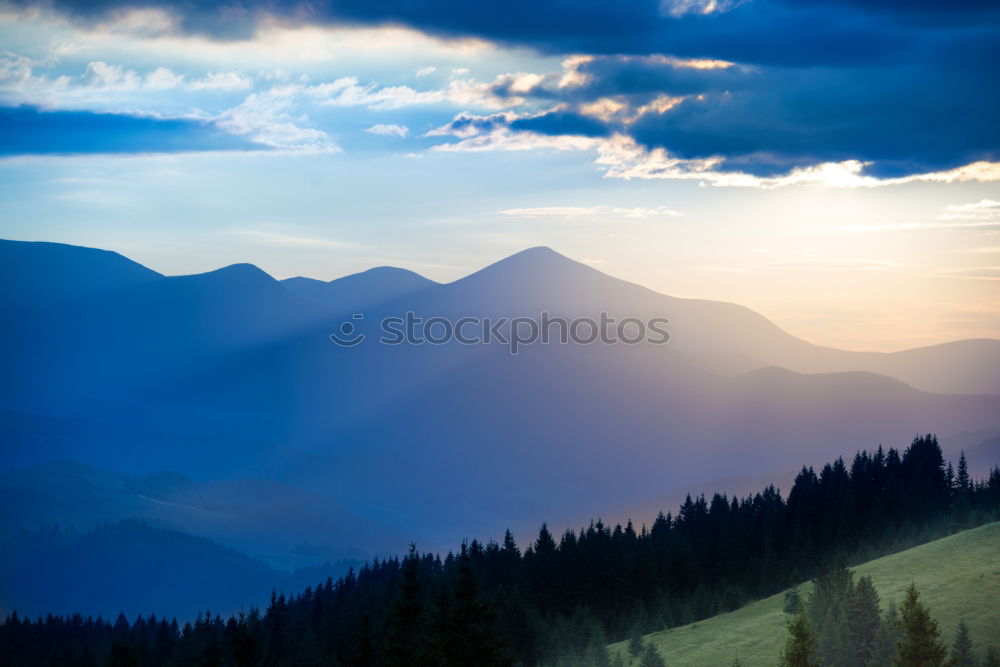 Similar – Beautiful autumn sunset panorama of Tatra mountains, Poland