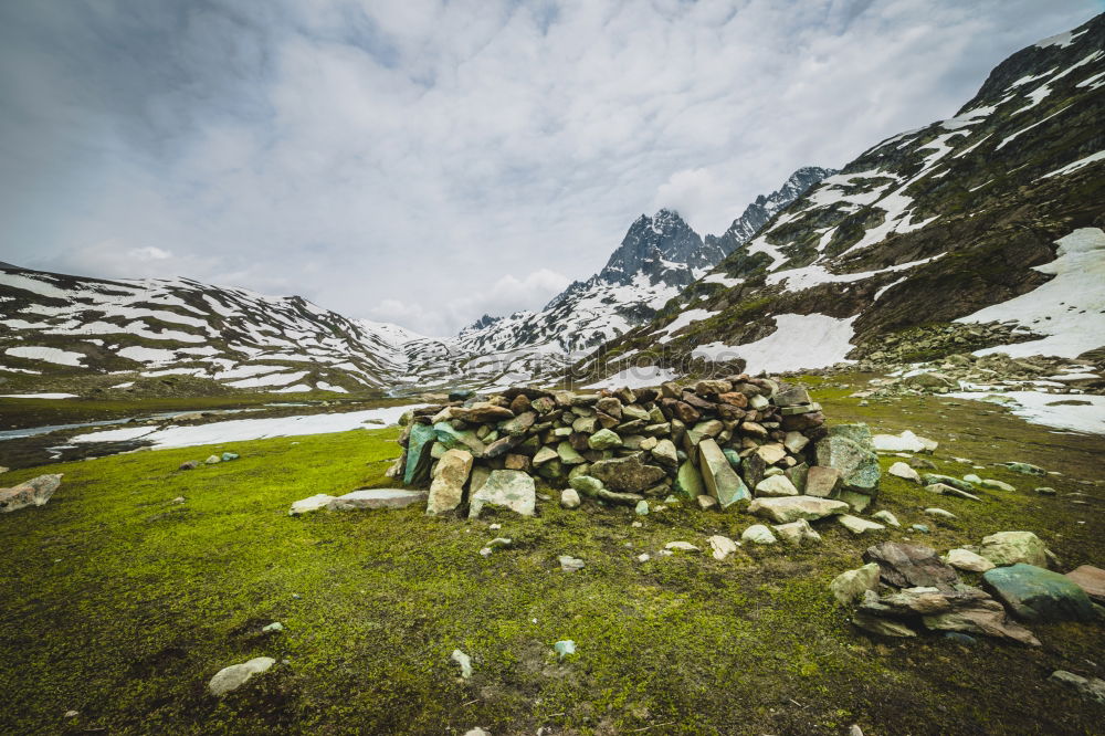 Similar – Image, Stock Photo Hikers on Alpine crossing | Timmelsjoch | E5