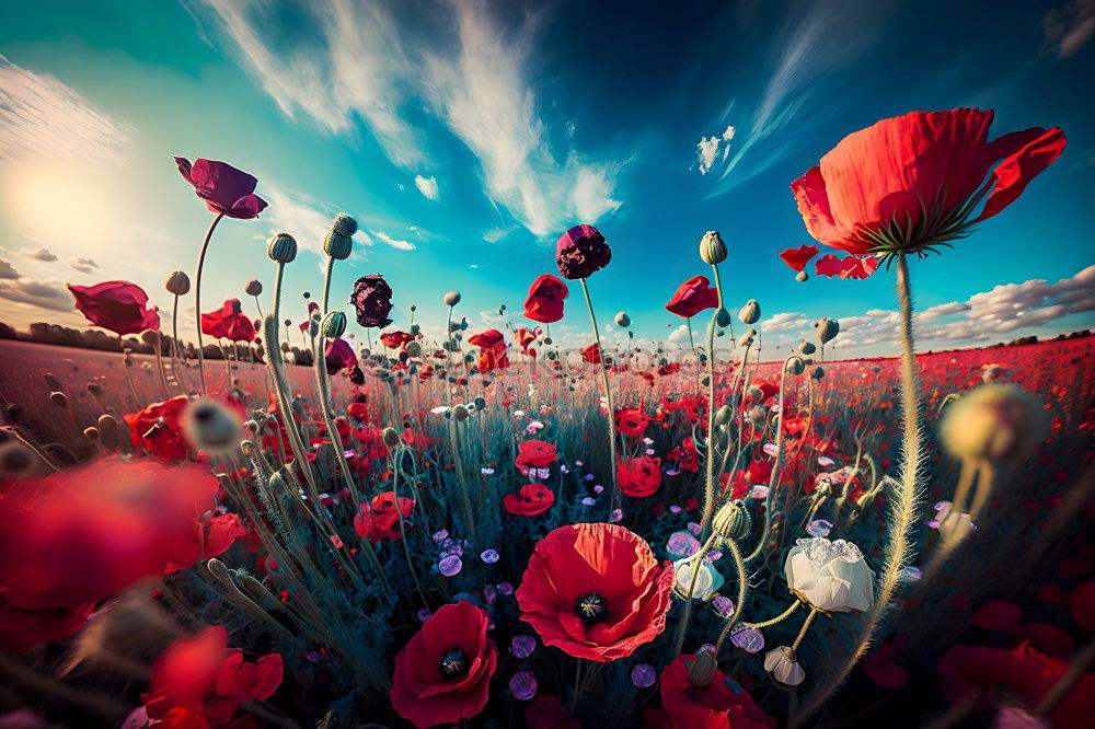 Similar – Image, Stock Photo Poppies on summer meadow