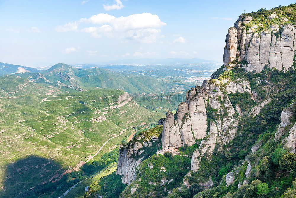 Landscape with rocks on famous Montserrat mountain