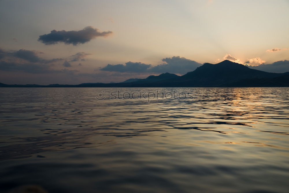 Similar – Lake with boat Watercraft