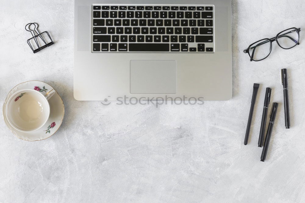 Similar – Flat lay photo of office desk