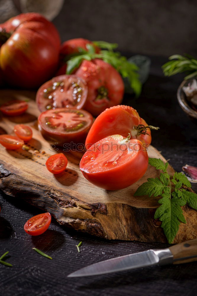 Similar – Italian cheese burrata, tomatoes, basil and olive oil