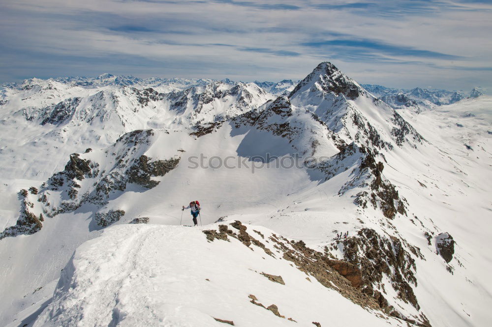 Similar – Image, Stock Photo Mountaneers walking on the Monte Rosa glacier, Switzerland