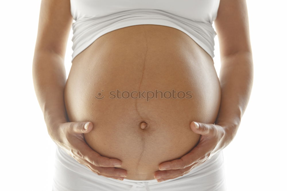 Similar – Image, Stock Photo Pregnant woman exercising at home sitting on the fitball