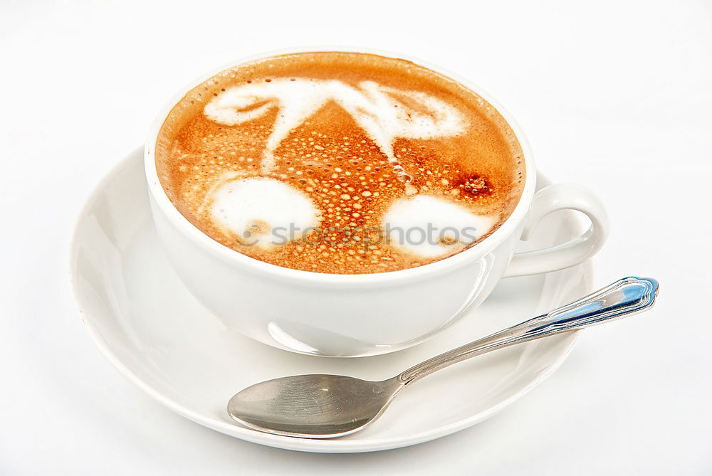 Similar – Image, Stock Photo Cappuccino with dietary supplement pill