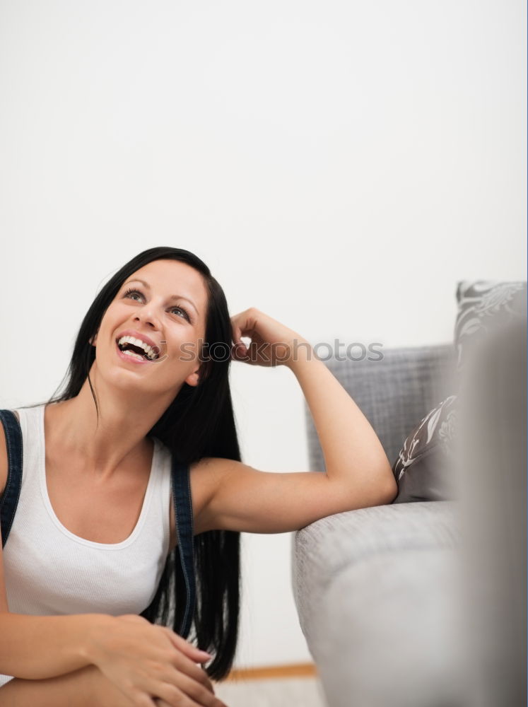 Similar – Image, Stock Photo Girl playing ukulele in garden chair