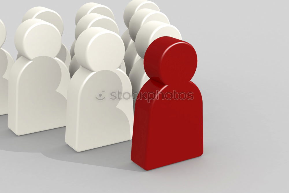 Similar – Image, Stock Photo Single figure between two groups in different colors