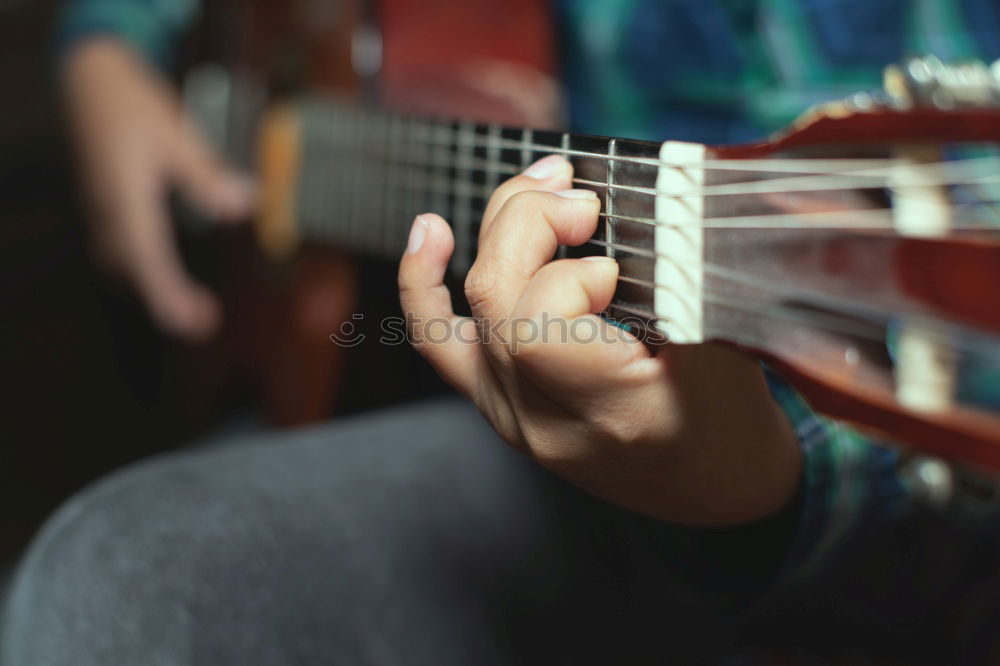 Similar – Image, Stock Photo Man playing guitar in nature