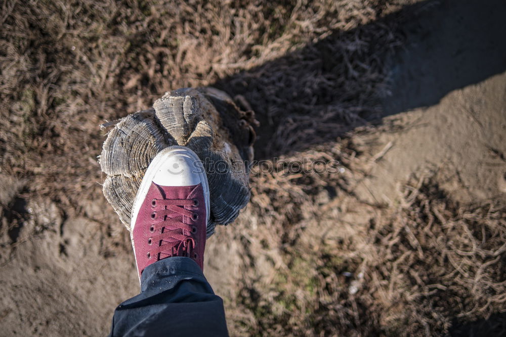 Similar – Image, Stock Photo a man Looking down on feet, selective focus