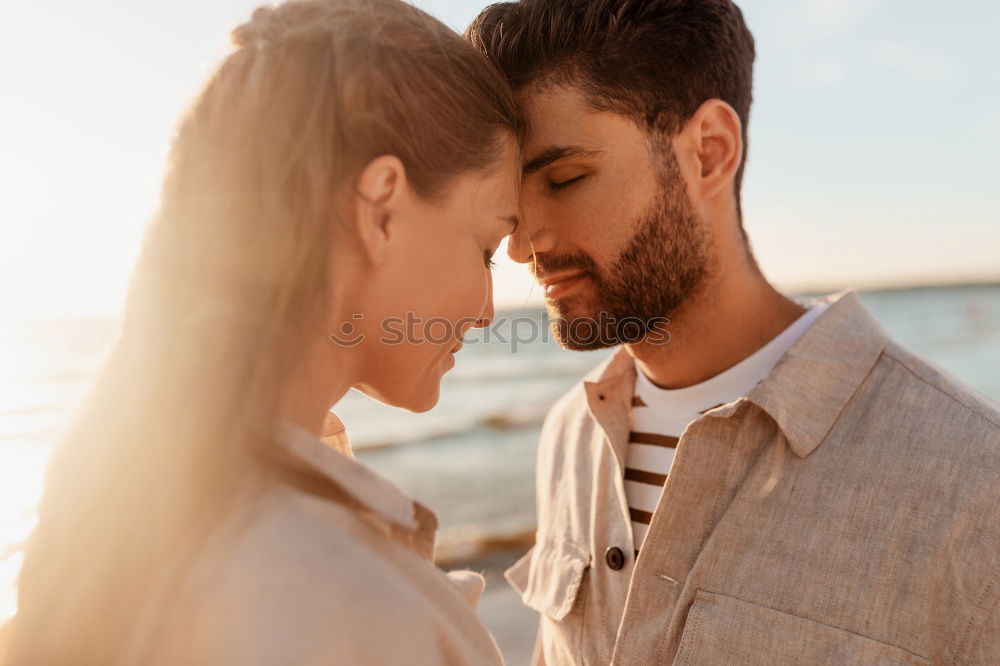 Similar – Image, Stock Photo Tender kissing bridal couple in sunlight