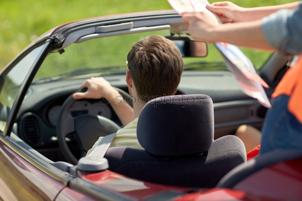 Similar – father teaching kid daughter to drive a car