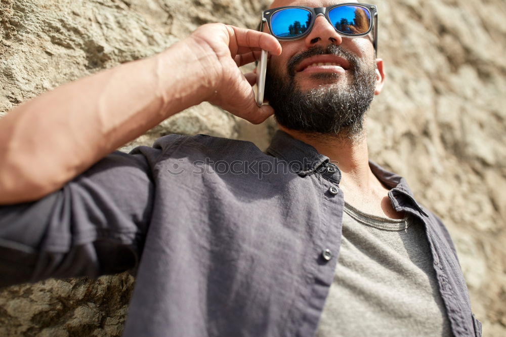 Similar – Man with beard and sunglasses