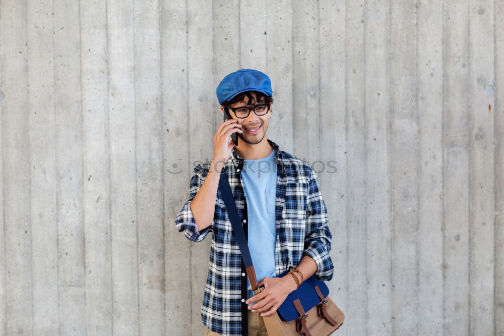 Similar – Image, Stock Photo Young woman in front of blue wall