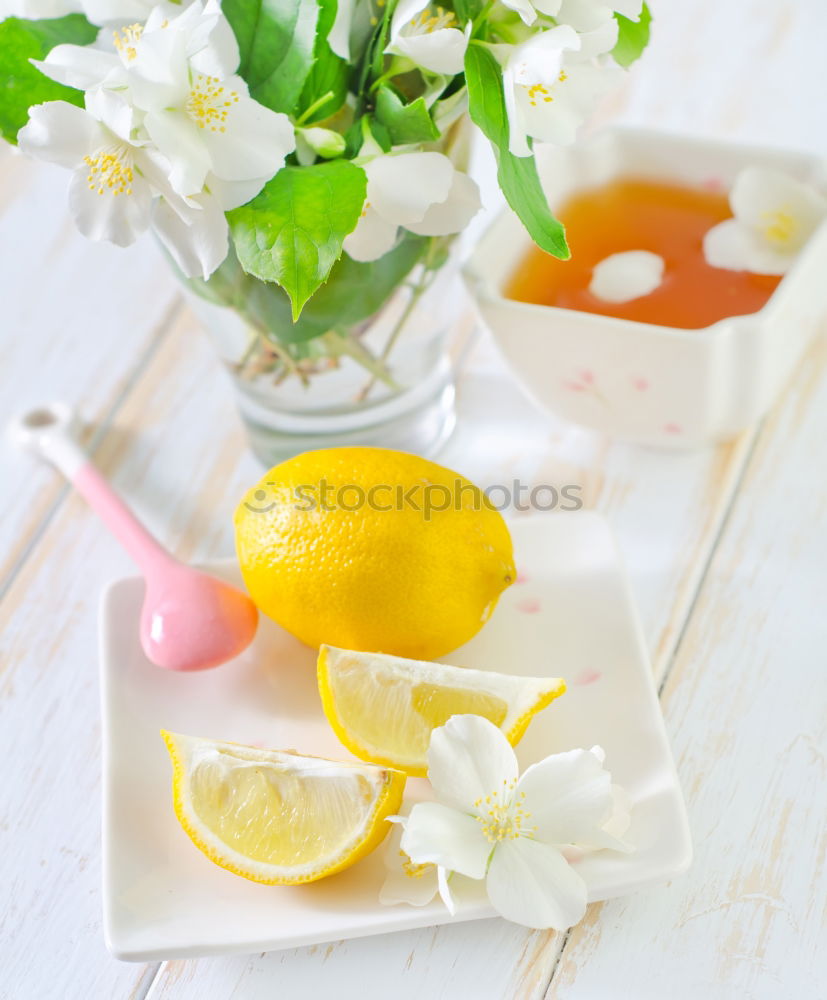 Similar – Image, Stock Photo Honey with fresh fruit tree blossoms