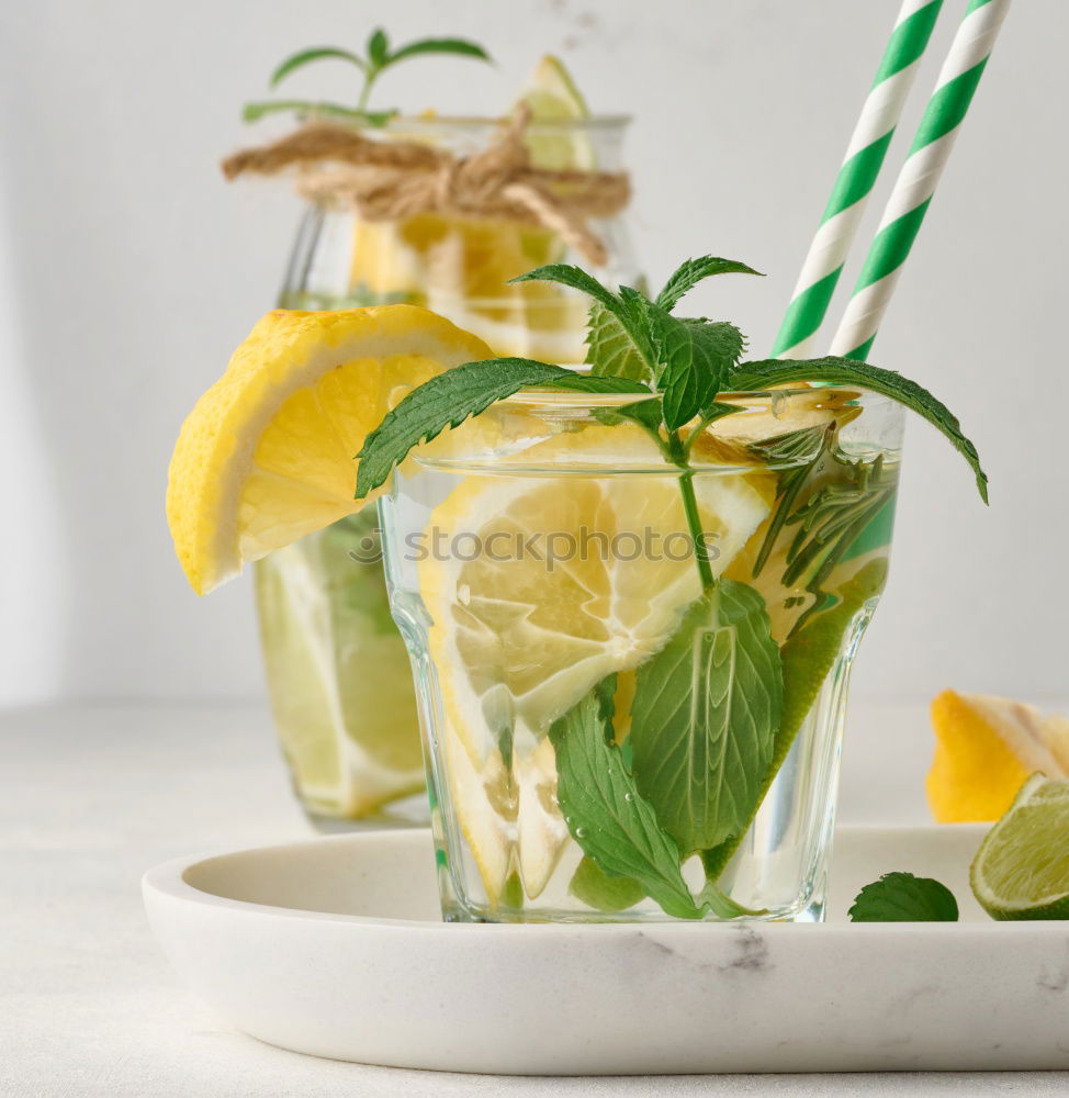Similar – Image, Stock Photo Delicious soft drink with carrot, lemon and parsley on white table
