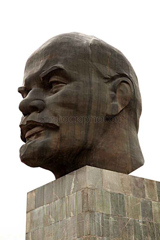 Similar – Image, Stock Photo male senior with silver-grey curls, glasses and three-day beard sitting in front of the Karl Marx monument in Chemitz