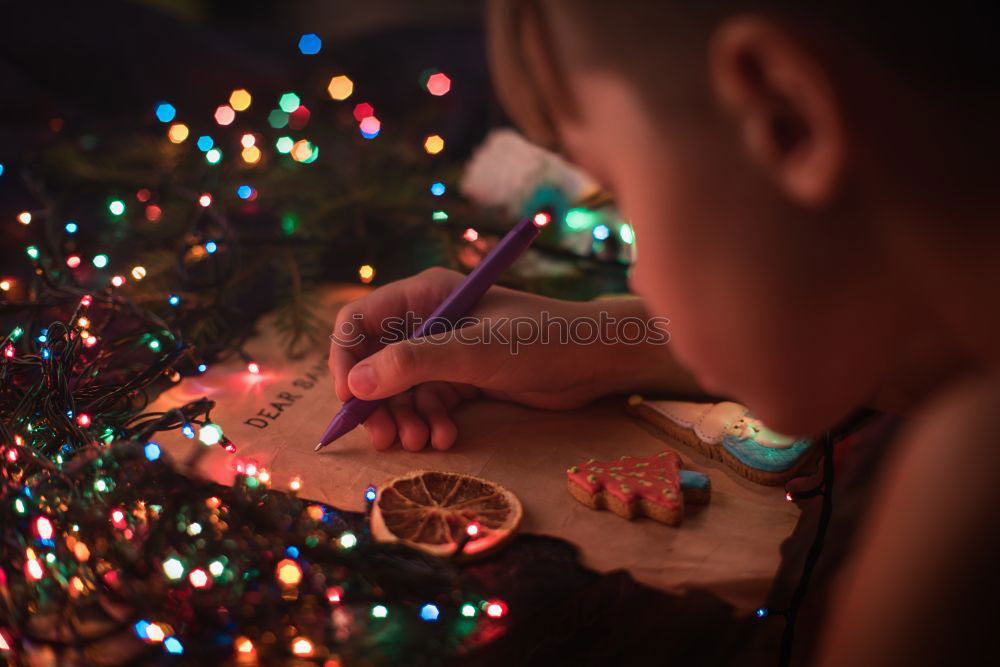 Similar – Image, Stock Photo Hand drawn Christmas card and decorations