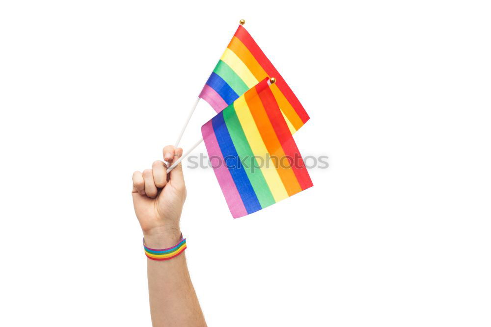 Similar – Image, Stock Photo Man waving a rainbow flag at the CSD in Cologne