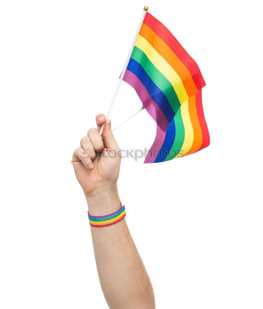 Similar – Image, Stock Photo Rainbow flag as symbol of the lesbian and gay movement